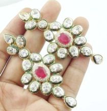 Kundan Polki Designer Gold Plated Earrings