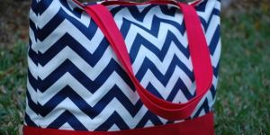Stylish Canvas Chevron Tote Bag