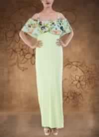 Bandeau Top Lime Green Garden Print Dress