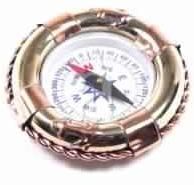 Brass Copper Nautical Compass Art Piece