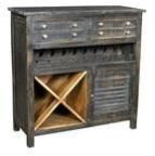 Vintage Style Wooden Bar Furniture Two Drawers One Door Wine Cabinet