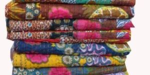 Fruit Print Kantha Bedcover