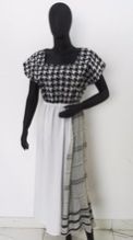 Black White Latest Cotton Linen Dress