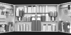 Duo Door Medium Bathroom Mirror Cabinet