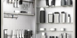 Men's Large Mirror Bathroom Cabinet and Organizer