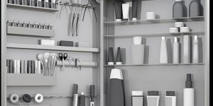 Women's Large Mirror Bathroom Cabinet and Make Up Organizer