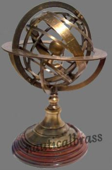 LARGE BRASS ARMILLARY SPHERE / NAUTICAL DECOR GLOBE