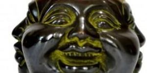 Metal Laughing Buddha Bowl Statue