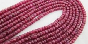 Died Roundel Faceted Beads Ruby Stone