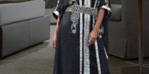 Dark Gray and Black Color Evening Party Dress