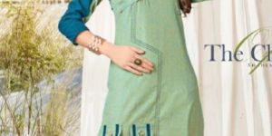 Women Ready Made Kurti Green Color Formal
