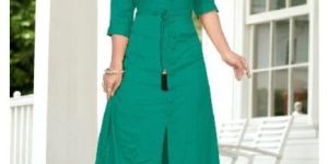 Women Ready Made Kurti Green Color Rayon