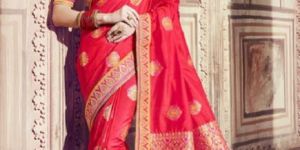 Women Saree Red Color Silk Designer