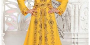 Yellow color-Georgette Kaftan