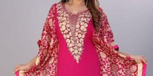 Modern Embellished Silk Embroidery Kaftan