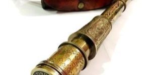Vintage Nautical Antique Maritime Brass Engraved Telescope
