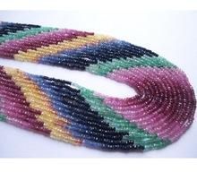 AAA Quality Multi Sapphire Roundel Faceted Natural Gemstone Bead