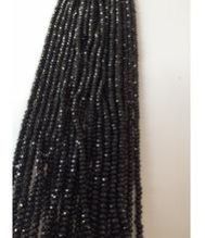Black Spinel Roundel Faceted Natural Bead