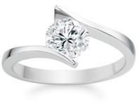 Carat Plated White Gold Certified Excellent Diamond Engagement Ring