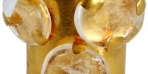 Gemstone 14K Gold Plated Open Cuff Bangle Bracelet