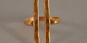 Minimalist Gold Filled Hammered Design Wedding Ring