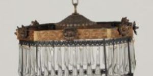 BRASS, GLASS Chandelier