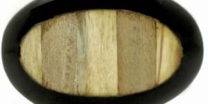 RESIN & WOOD HANDCRAFTED BLACK & CREAM KNOB