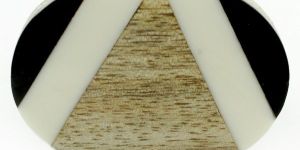 RESIN & WOOD MIX HANDCRAFTED WHITE BLACK & LIGHT BROWN DESIGNED KNOB