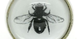 STEEL & GLASS HANDCRAFTED HONEY BEE DESIGN KNOB