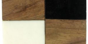 WOOD & RESIN HANDCRAFTED BLACK CREAM & BROWN MIX DESIGNED KNOB