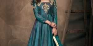 Rama Colour Tapeta Silk Anarkali Salwar Suit
