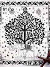 Black and White Cotton Mandala Tapestry