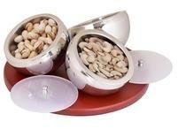 Dry Fruit Candy and Nut Bowl Gold & Silver Plated in Gifts Box