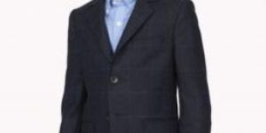 Black Cotton Self Blazer