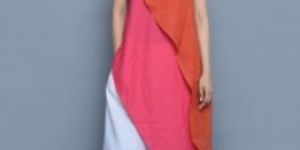 Multicolor Cotton mal Solid Party Knee-Long Kurti