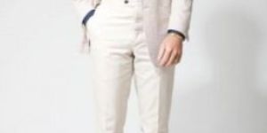 off White Cotton Self Suit