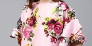 Pink Rayon Digital Print T-Shirt