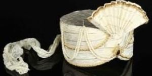 White Net Beads Turban