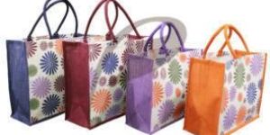 PP LAMINATED JUTE TOTE BAG WITH ROPE HANDLE