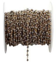 Beaded Chain Necklace Pyrite Quartz Rosary Style Beaded Chain