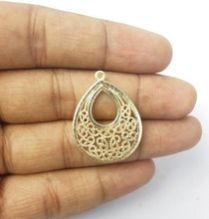 Pear Shape Cutout Gold Plated Earring Making Finding