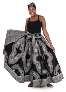 Women African Print Dashiki Long a Line Skirt