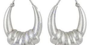 Cute Plain Silver Jewelry Hoop Earrings Nice Fashionable Jewelry