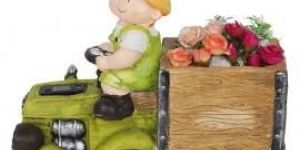 Wonderland Boy on Tractor Solar Light