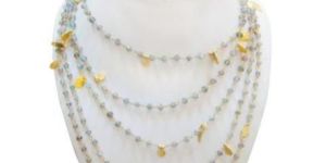 925 STERLING SILVER GOLD PLATED LABRADORITE BEADS WOMEN NECKLACE