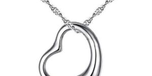 Quality Jewelry Heart Shape Plain Platinum Color Plated Brass Necklace