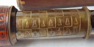 Nautical Marine Chess Maker Red Leather Telescope