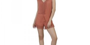 Lace Detailed Orange Jumpsuit