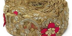 Cream Saree Embroidery Border