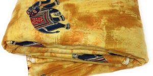 Elephant Print Fabric in Soft Rayon Fabric N Foil Print